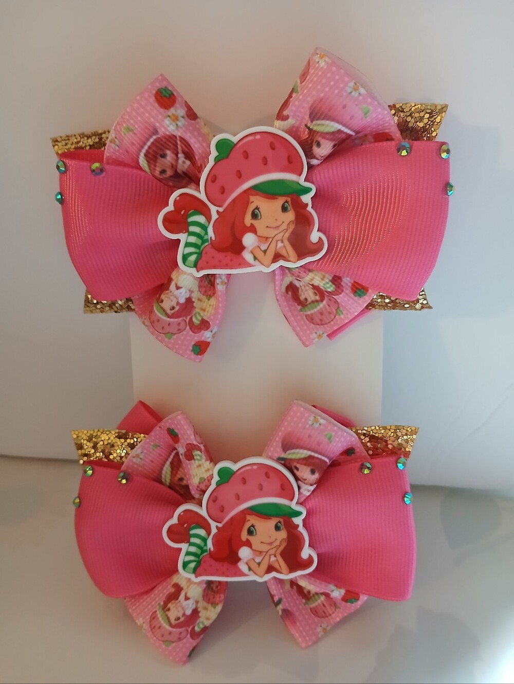 Hair Bows Set Strawberry Shortcake